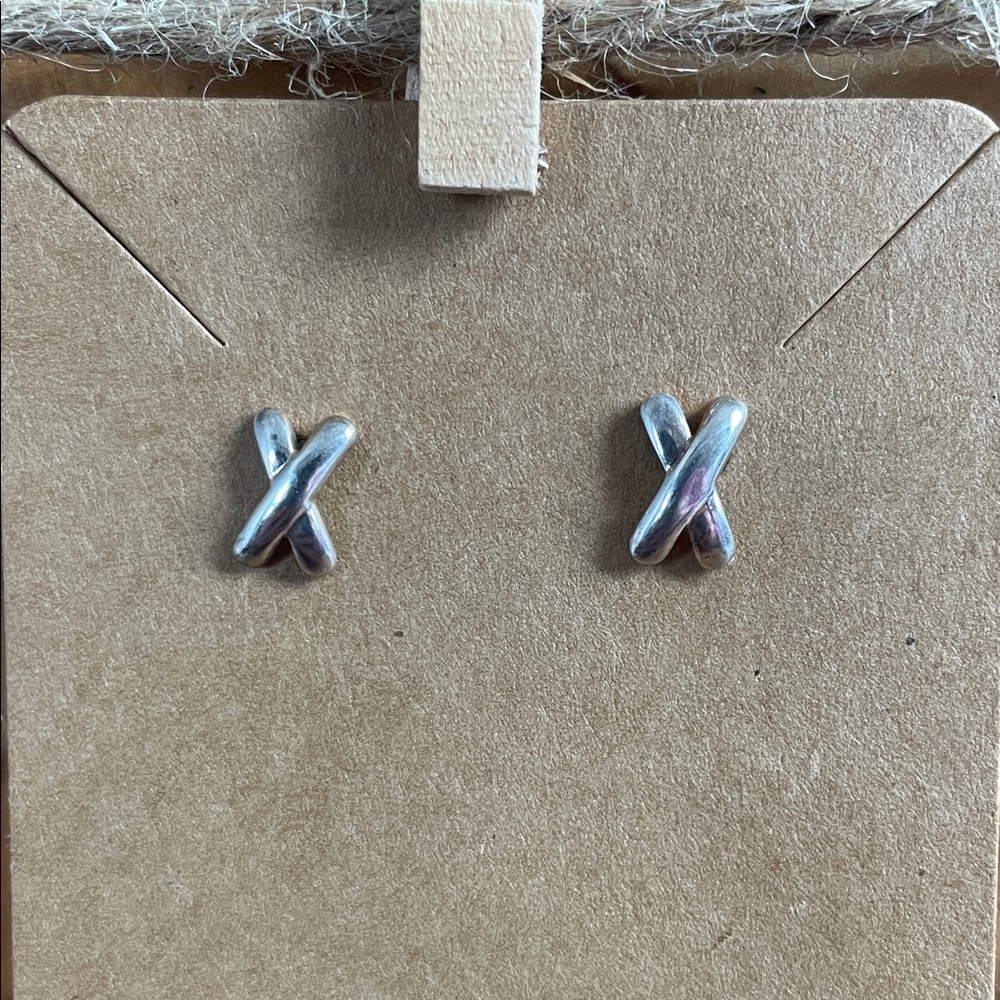 Silver X Kiss Earrings